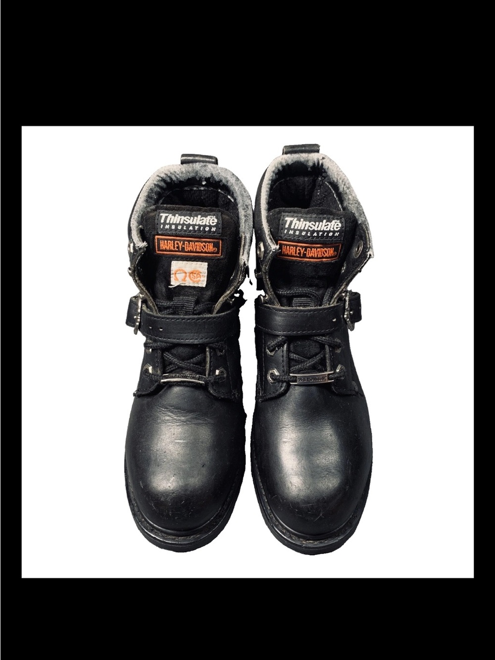 Harley Davidson Black Heavy Duty Motorcycle Buckle Boots 11224 Women Size US 7.5 - Picture 2 of 11